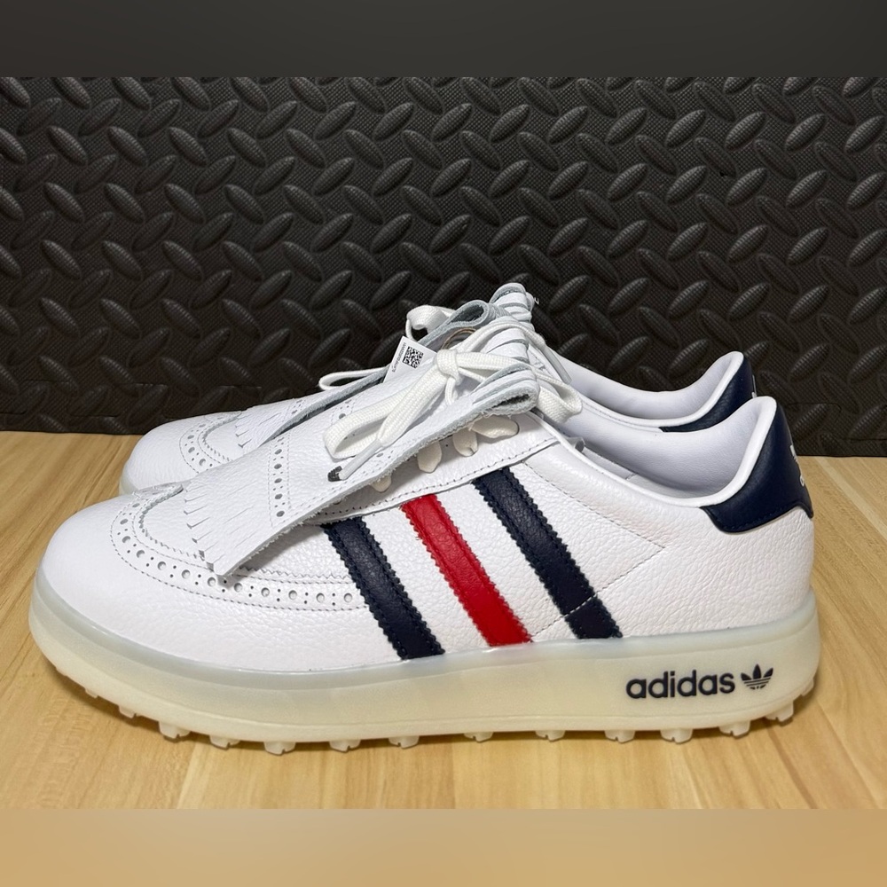 adidas White Navy Red Golf-Style Athletic Sneakers - Picture 3 of 6